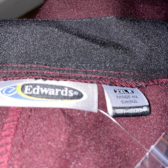 Maroon & Black Edwards 2XLR SCRUBS TOP - Picture 8 of 11